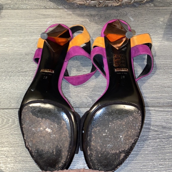 GUCCI Multicolored Orange Metallic Heel - Picture 5 of 8